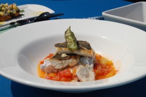 bluefish, potato salad and peach relish: Kyle 